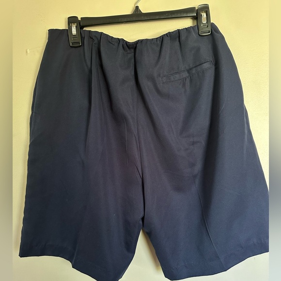 AW Golf Bermuda Shorts Size 11 Allyson Whitmore Blue Pleated Adjustable Waist - Picture 2 of 3